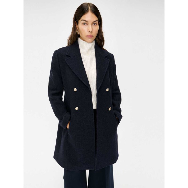 Veronika Maine Italian Wool Boucle Hourglass Military Coat image number 3